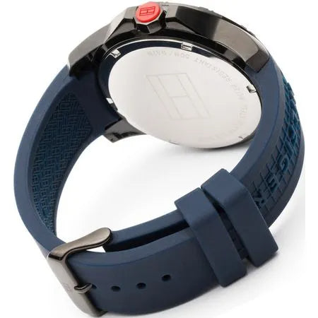 Tommy Hilfiger Cole Black Dial Blue Rubber Strap Watch for Men - 1790984 Buy Now By Tommy Hilfiger