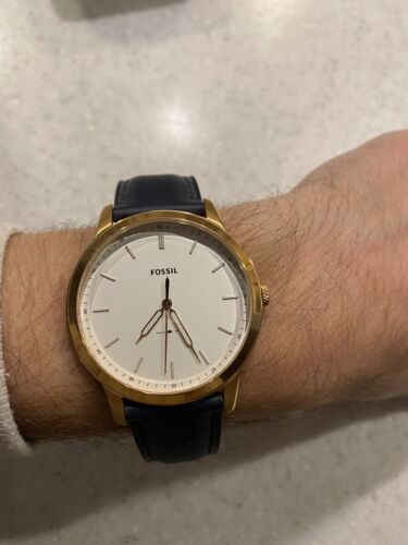 Fossil The Minimalist Slim White Dial Blue Leather Strap Watch for Men - FS5371 Buy Now By Fossil