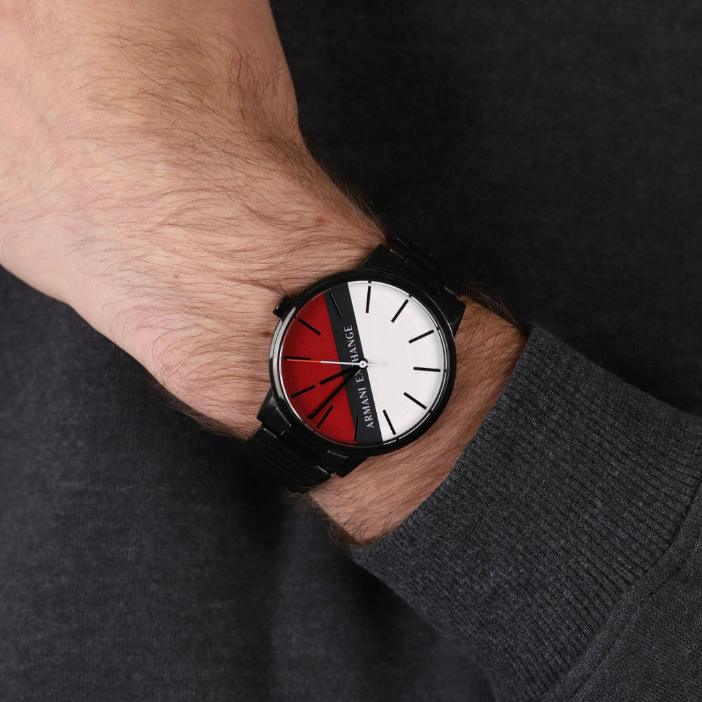 Armani Exchange Cayde Multicolor Dial Black Steel Strap Watch For Men - AX2725 Buy Now By Armani Exchange