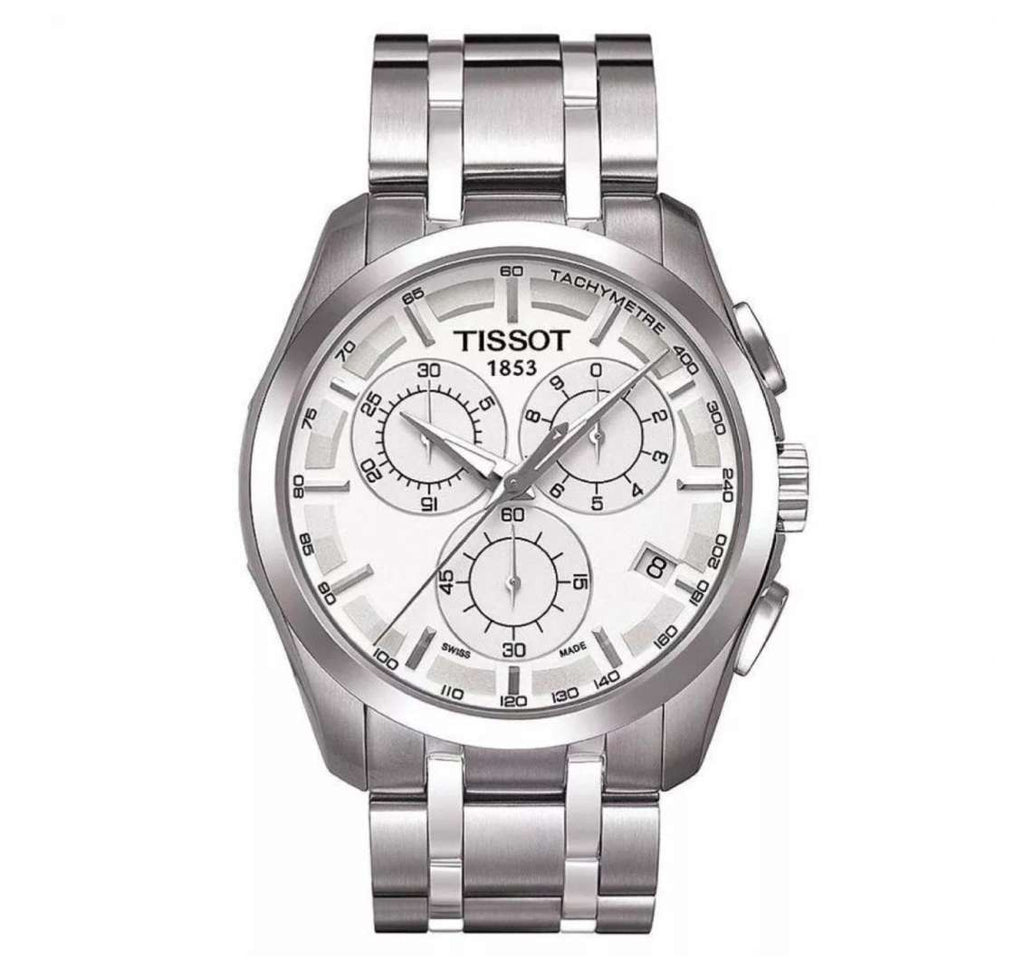 Tissot T Classic Couturier Chronograph White Dial Silver Steel Strap Watch For Men - T101.617.11.031.00 Buy Now By Tissot