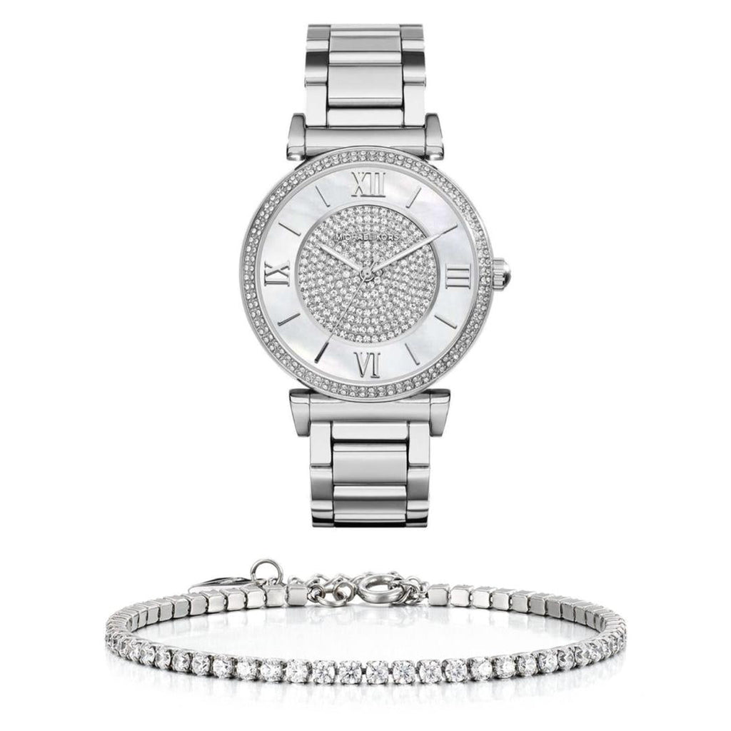 Michael Kors Catlin Silver Dial Silver Steel Strap Watch for Women - MK3355 Buy Now By Michael Kors