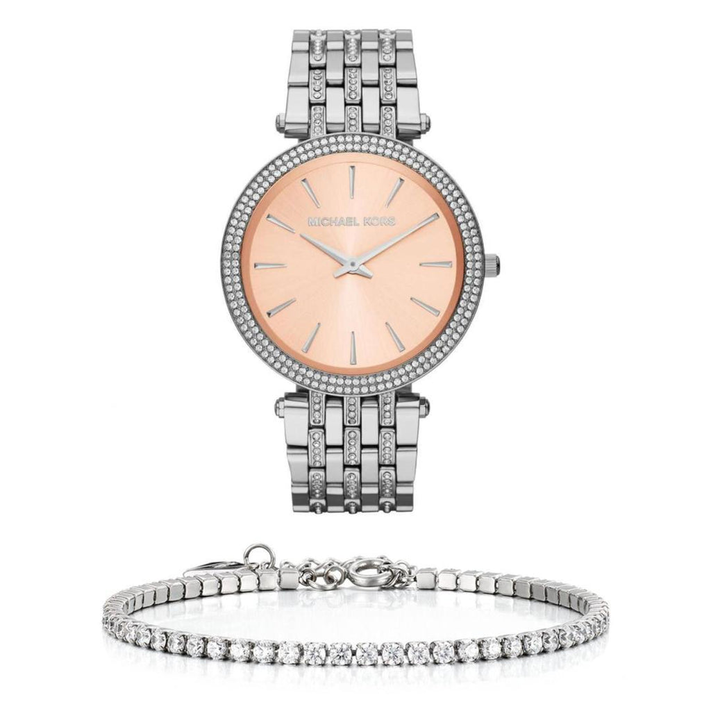 Michael Kors Darci Orange Dial Silver Stainless Steel Strap Watch for Women - MK3218 Buy Now By Michael Kors
