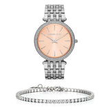 Michael Kors Darci Orange Dial Silver Stainless Steel Strap Watch for Women - MK3218 Buy Now By Michael Kors