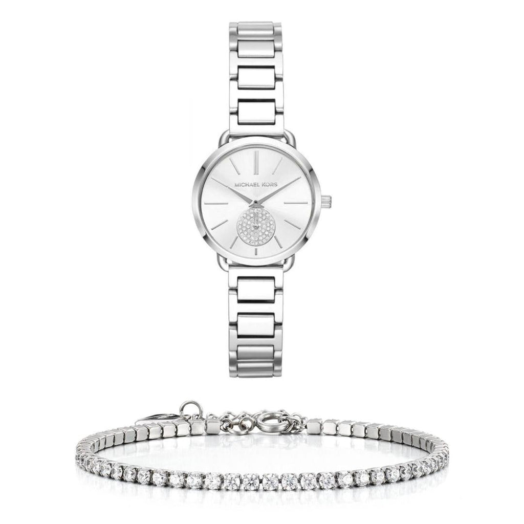 Michael Kors Portia Quartz Silver Dial Silver Steel Strap Watch For Women - MK3837 Buy Now By Michael Kors