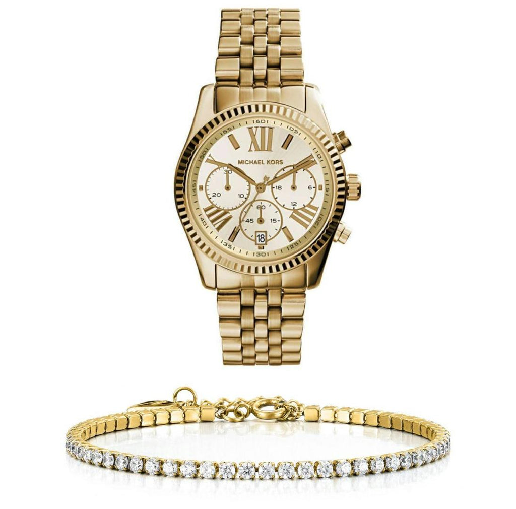 Michael Kors Lexington Chronograph Gold Dial Gold Steel Strap Watch for Women - MK5556 Buy Now By Michael Kors