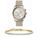 Michael Kors Lexington Silver Dial Two Tone Steel Strap Watch for Women - MK5955 Buy Now By Michael Kors
