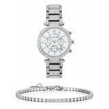 Michael Kors Parker Mother of Pearl Dial Diamonds Silver Steel Strap Watch for Women - MK5572 Buy Now By Michael Kors