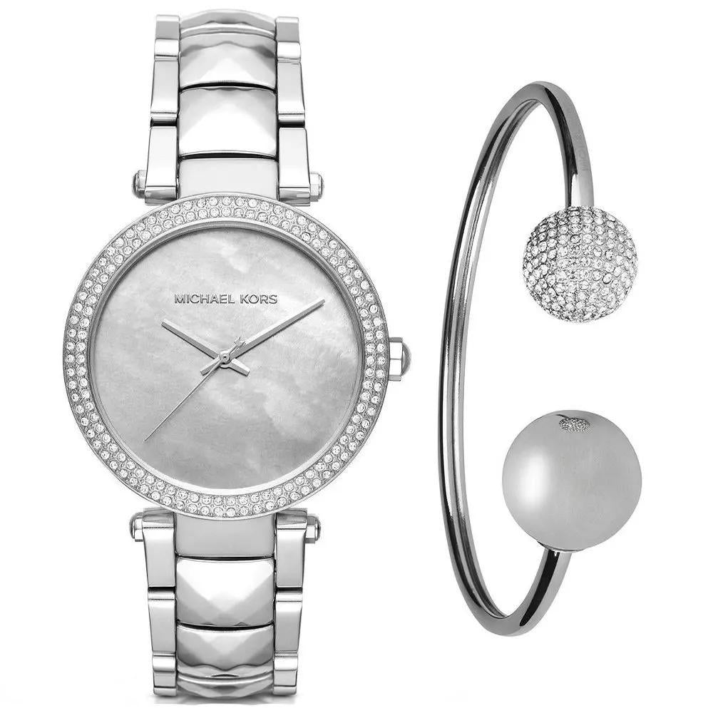 Michael Kors Parker Mother of Pearl Silver Steel Strap Watch for Women - MK6424 Buy Now By Michael Kors