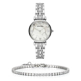 Emporio Armani Gianni T Bar White Marble Dial Silver Steel Strap Watch For Women - AR11170 Buy Now By Emporio Armani