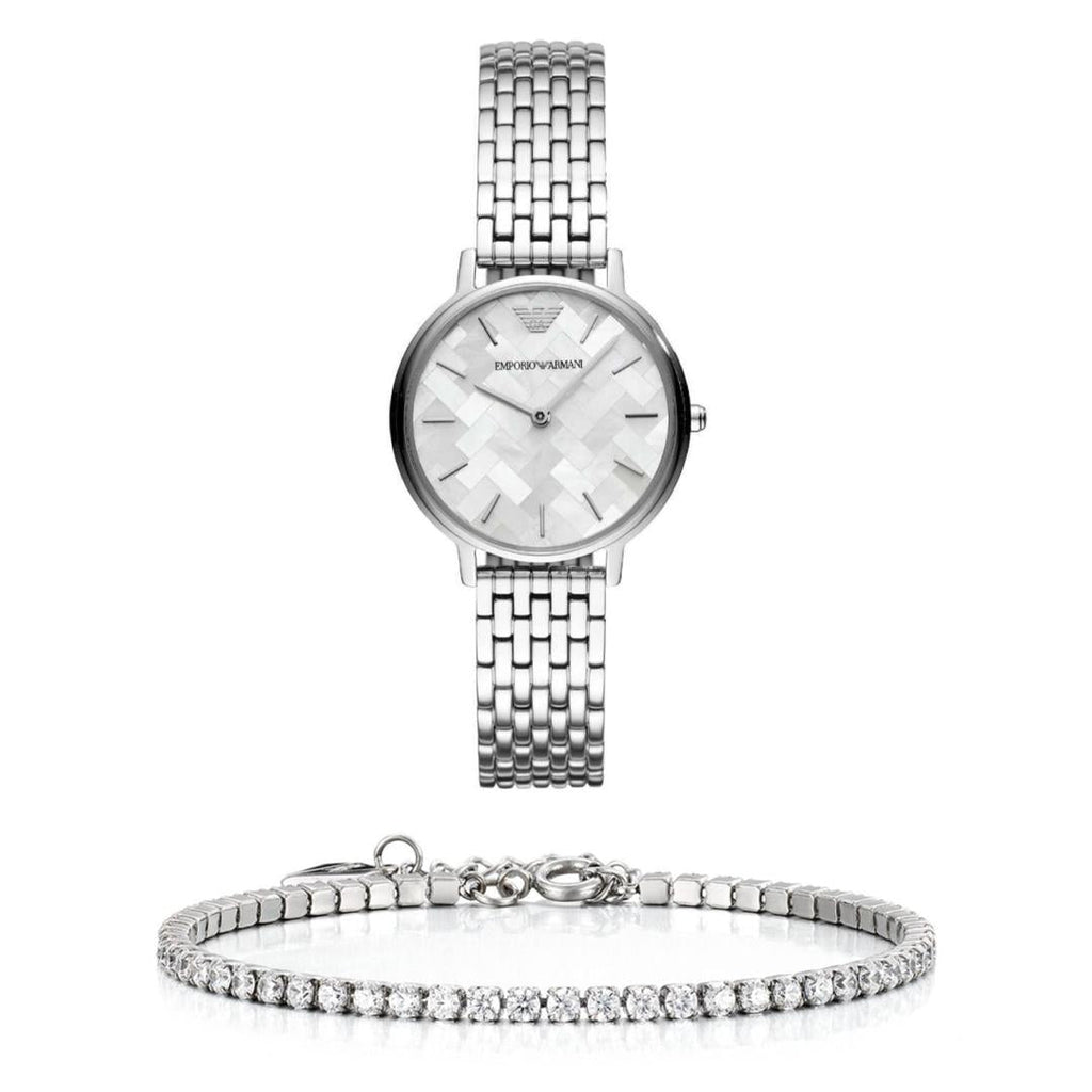 Emporio Armani Mother of Pearl Dial Silver Steel Strap Watch For Women - AR11112 Buy Now By Emporio Armani
