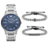 Emporio Armani Renato Automatic Blue Dial Silver Steel Strap Watch For Men - AR60037 Buy Now By Emporio Armani