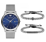 Emporio Armani Luigi Quartz Blue Dial Silver Mesh Bracelet Watch For Men - AR11230 Buy Now By Emporio Armani
