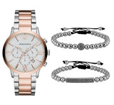 Emporio Armani Giovanni Chronograph Quartz White Dial Two Tone Steel Strap Watch For Men - AR11209 Buy Now By Emporio Armani