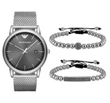 Emporio Armani Luigi Quartz Grey Dial Silver Mesh Bracelet Watch For Men - AR11069 Buy Now By Emporio Armani