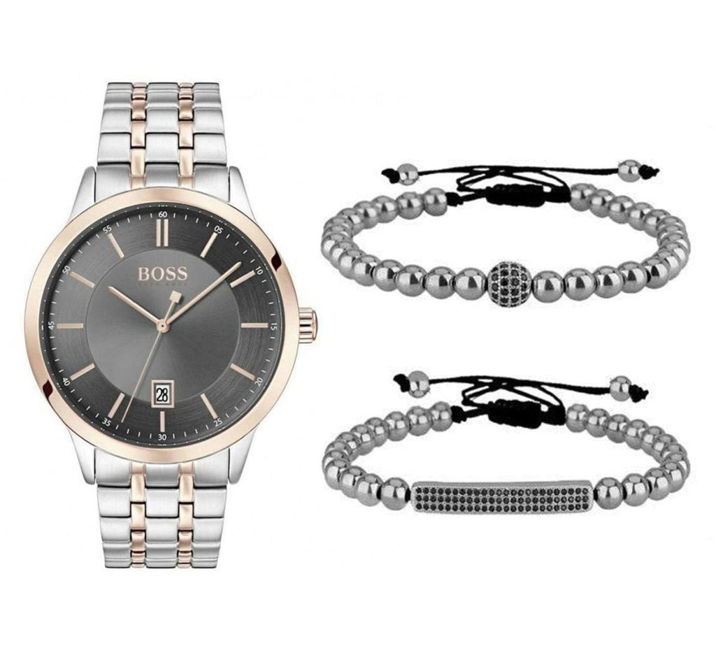 Hugo Boss Classic Grey Dial Two Tone Steel Strap Watch for Men - 1513688 Buy Now By Hugo Boss