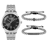 Hugo Boss Officer Black Dial Silver Steel Strap Watch for Men - 1513614 Buy Now By Hugo Boss