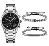 Hugo Boss Commander Black Dial Silver Steel Strap Watch for Men - 1513433 Buy Now By Hugo Boss