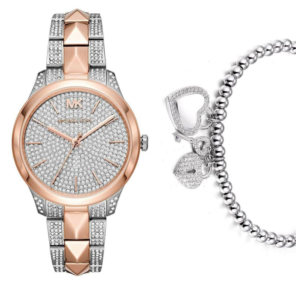 Michael Kors Runway Mercer Crystals Silver Dial Two Tone Steel Strap Watch For Women - MK6716 Buy Now By Michael Kors