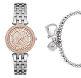 Michael Kors Darci Rose Gold Dial Silver Steel Strap Watch for Women - MK3446 Buy Now By Michael Kors