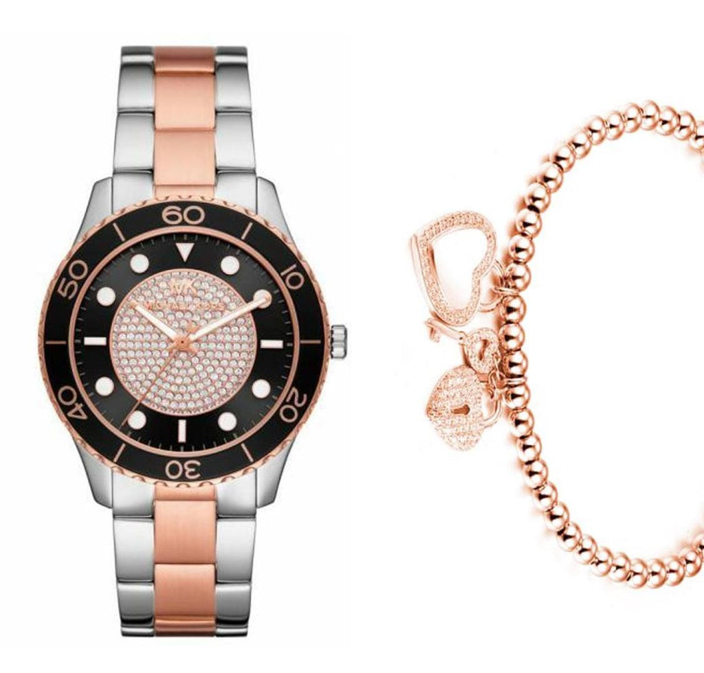 Michael Kors Runway Quartz Black Dial Two Tone Steel Strap Watch For Women - MK6960 Buy Now By Michael Kors