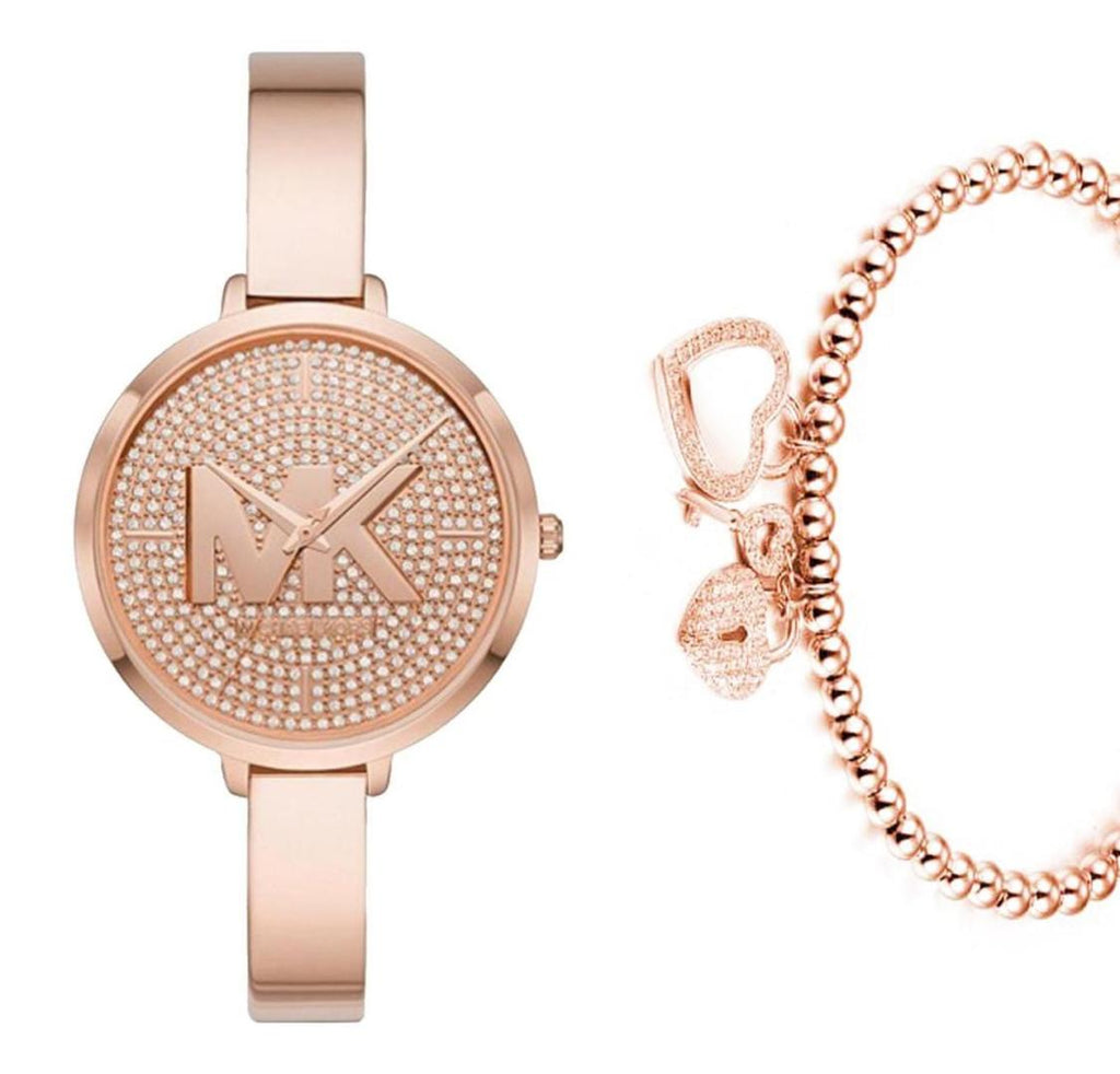 Michael Kors Charley Quartz Crystals Rose Gold Dial Rose Gold Steel Strap Watch For Women - MK4433 Buy Now By Michael Kors