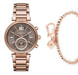 Michael Kors Sawyer Rose Gold Dial Rose Gold Steel Strap Watch for Women - MK6226 Buy Now By Michael Kors