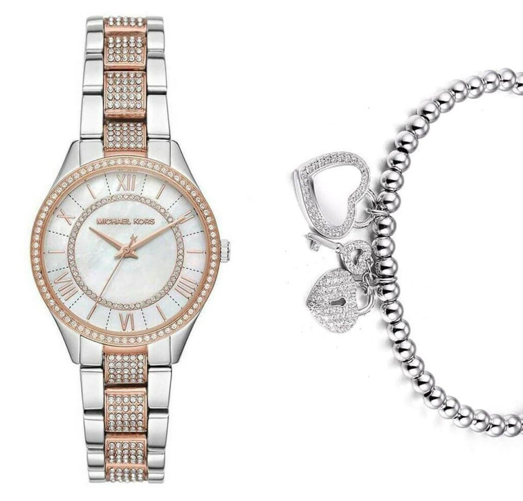 Michael Kors Lauryn Quartz Mother of Pearl White Dial Two Tone Steel Strap Watch For Women - MK4366 Buy Now By Michael Kors