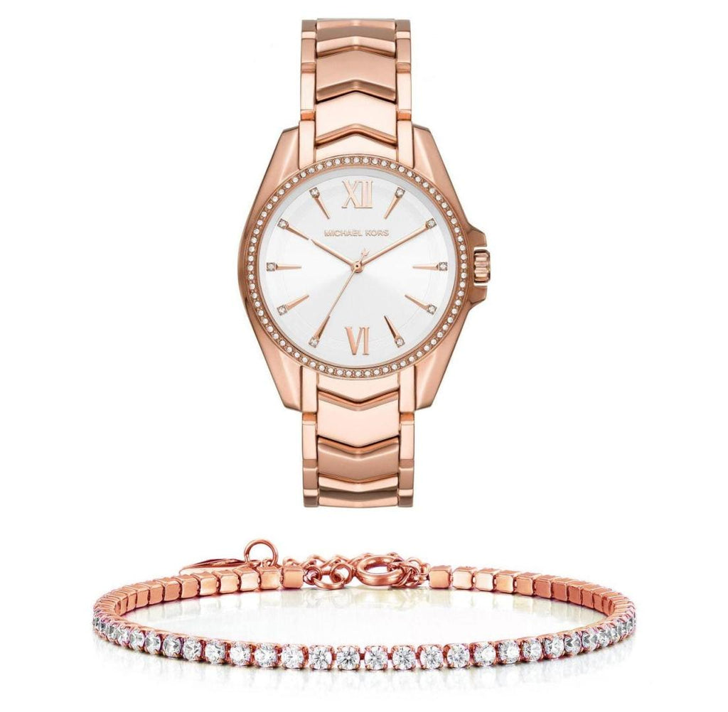 Michael Kors Whitney Quartz White Dial Rose Gold Steel Strap Watch For Women - MK6694 Buy Now By Michael Kors