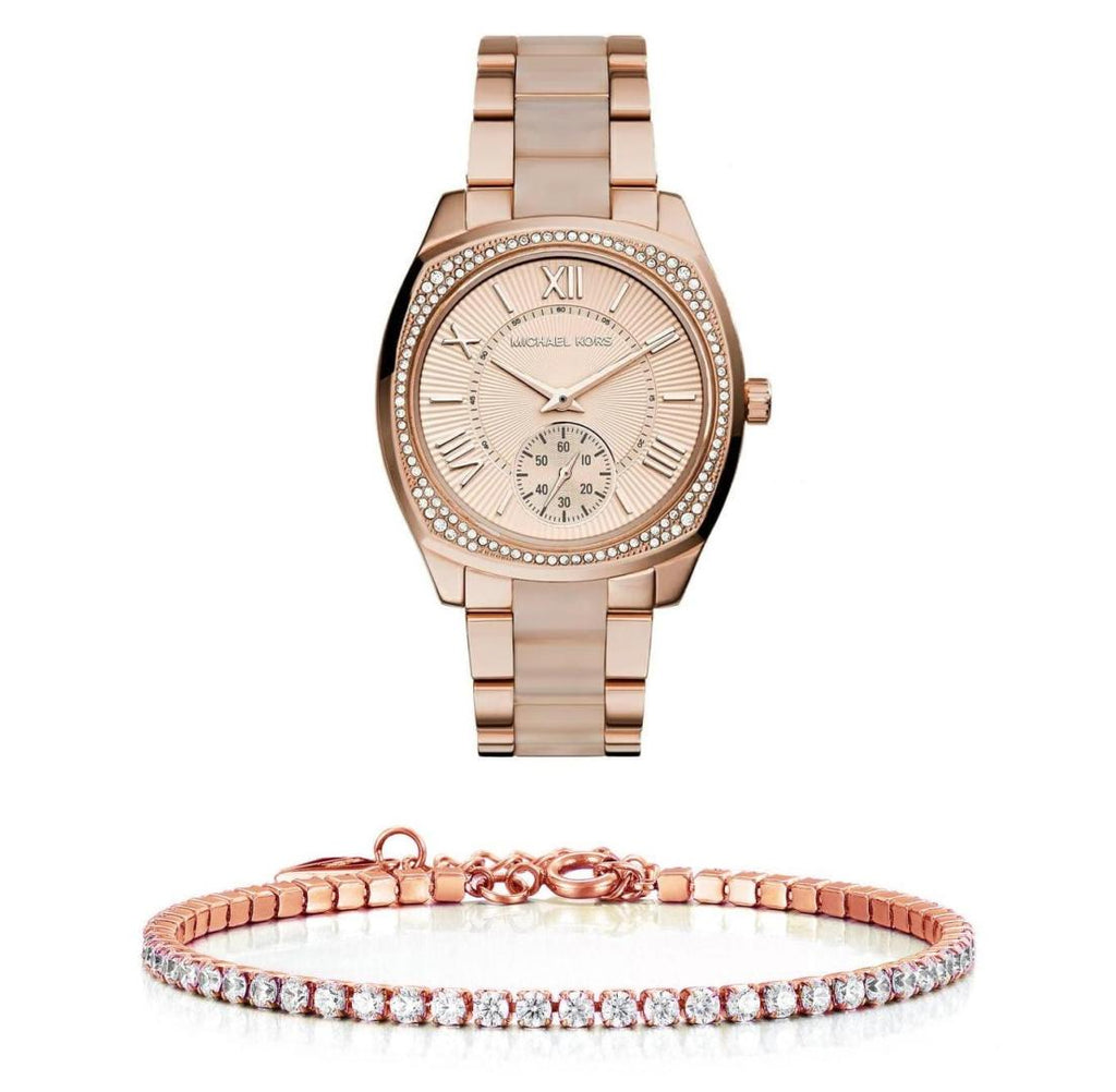 Michael Kors Bryn Rose Gold Dial Two Tone Steel Strap Watch for Women - MK6135 Buy Now By Michael Kors