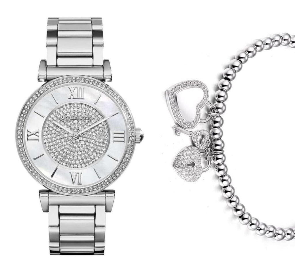 Michael Kors Catlin Silver Dial Silver Steel Strap Watch for Women - MK3355 Buy Now By Michael Kors