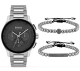 Hugo Boss Peak Black Dial Silver Steel Strap Watch for Men - 1513762 Buy Now By Hugo Boss