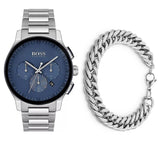 Hugo Boss Peak Chronograph Blue Dial Silver Steel Strap Watch for Men - 1513763 Buy Now By Hugo Boss