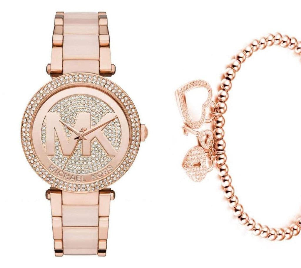Michael Kors Parker Pink Dial Pink Steel Strap Watch for Women - MK6176 Buy Now By Michael Kors