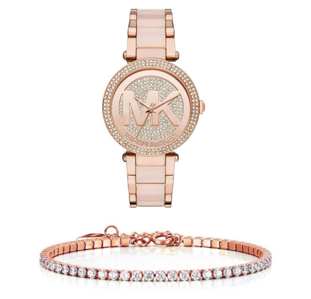 Michael Kors Parker Pink Dial Pink Steel Strap Watch for Women - MK6176 Buy Now By Michael Kors