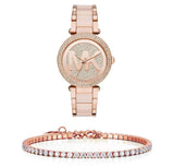 Michael Kors Parker Pink Dial Pink Steel Strap Watch for Women - MK6176 Buy Now By Michael Kors