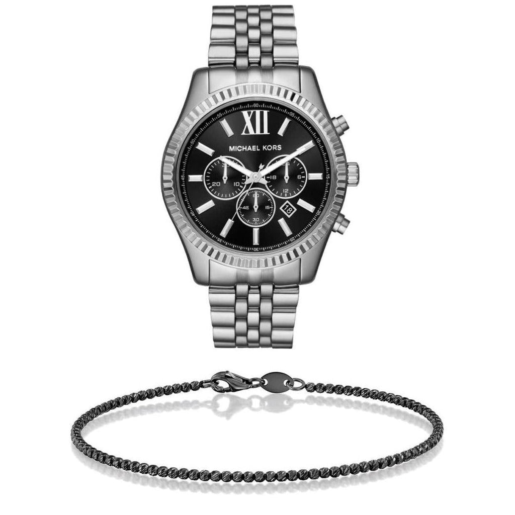 Michael Kors Lexington Chronograph Black Dial Black Steel Strap Watch For Men - MK8602 Buy Now By Michael Kors