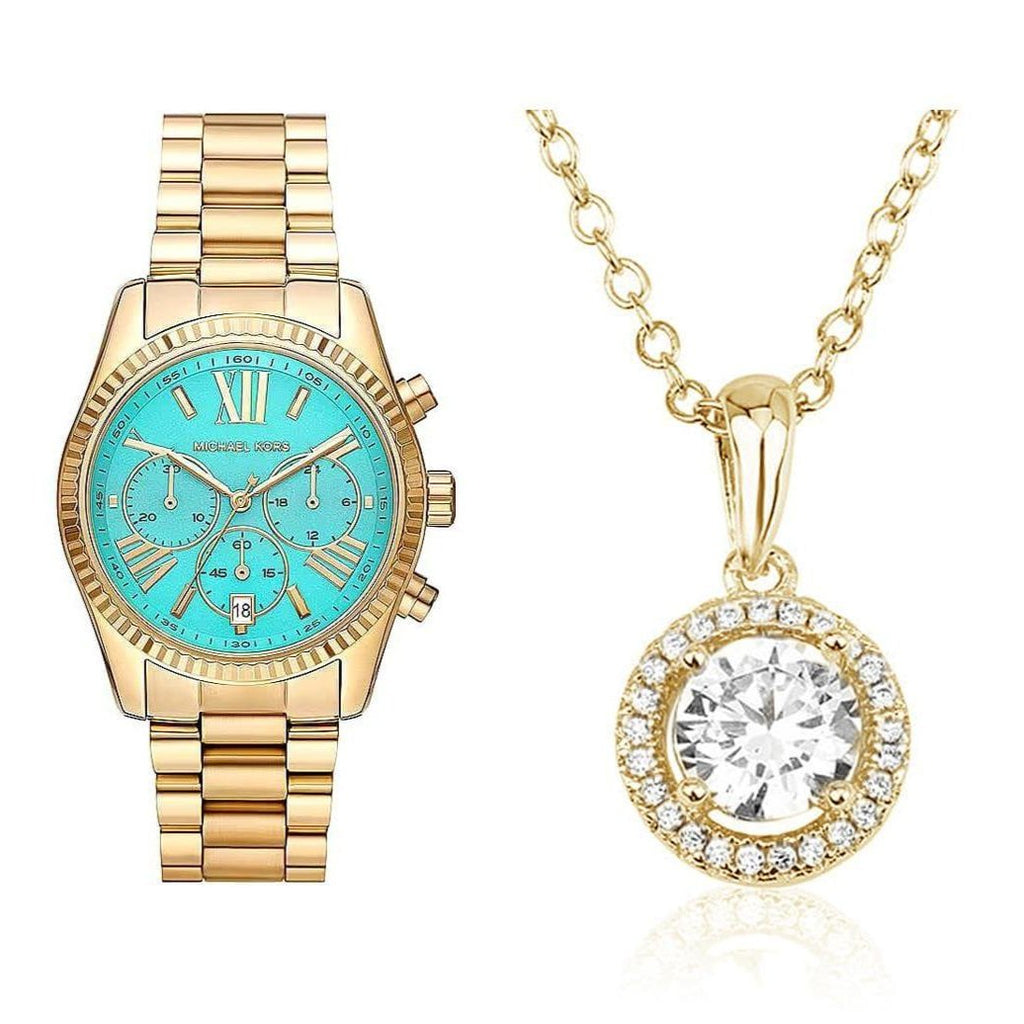 Michael Kors Lexington Chronograph Blue Dial Gold Steel Strap Watch For Women - MK7216 Buy Now By Michael Kors