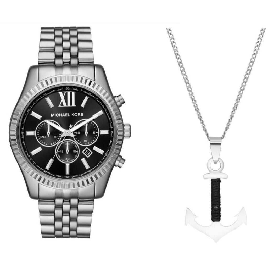 Michael Kors Lexington Chronograph Black Dial Black Steel Strap Watch For Men - MK8602 Buy Now By Michael Kors