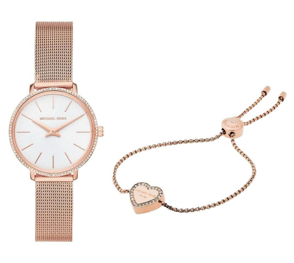 Michael Kors Pyper Quartz Mother of Pearl White Dial Rose Gold Mesh Strap Watch For Women - MK4588 Buy Now By Michael Kors