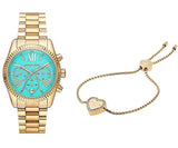Michael Kors Lexington Chronograph Blue Dial Gold Steel Strap Watch For Women - MK7216 Buy Now By Michael Kors