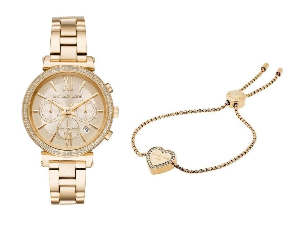 Michael Kors Sofie Chronograph Quartz Gold Dial Gold Steel Strap Watch For Women - MK6559 Buy Now By Michael Kors