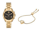 Michael Kors Bradshaw Chronograph Black Dial Gold Steel Strap Watch For Women - MK6959 Buy Now By Michael Kors