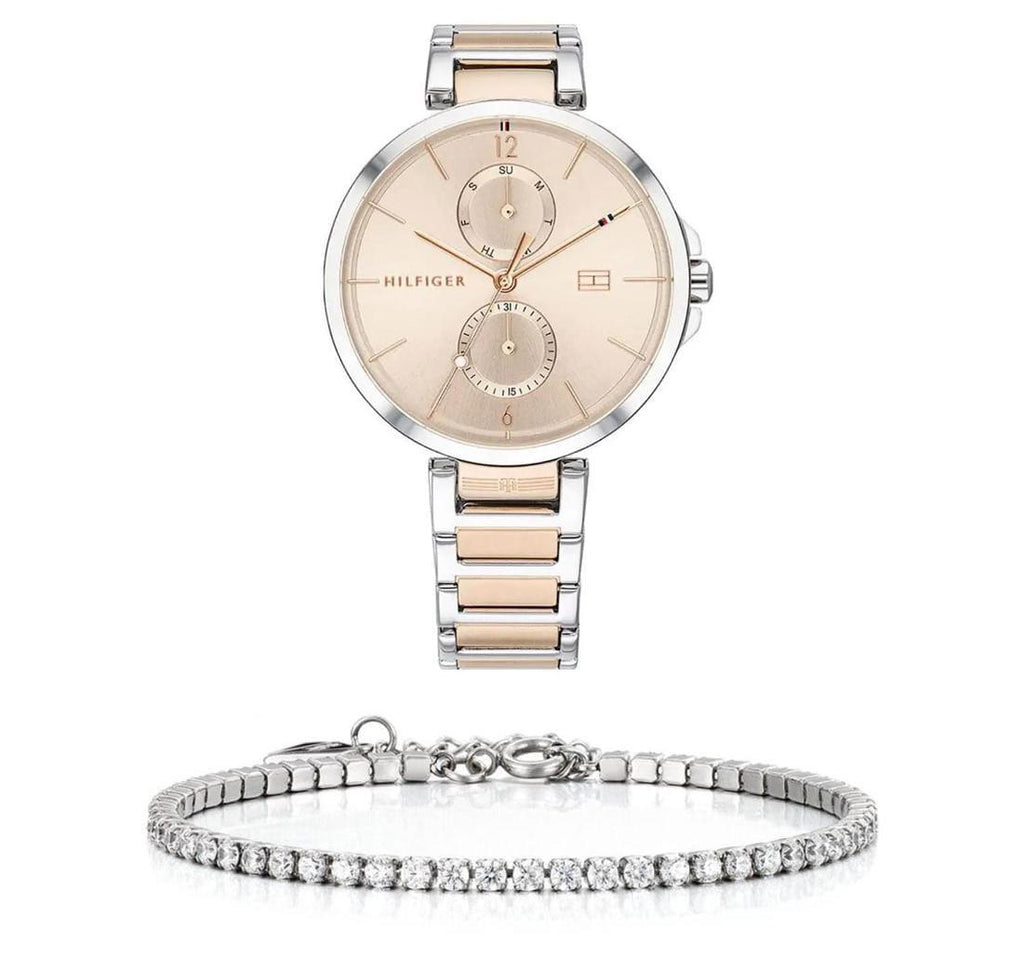 Tommy Hilfiger Angela Chronograph Pink Dial Two Tone Steel Strap Watch for Women - 1782127 Buy Now By Tommy Hilfiger