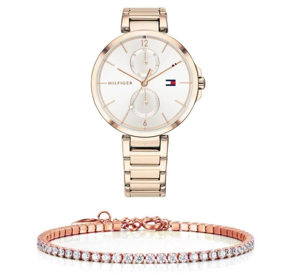Tommy Hilfiger Angela Quartz White Dial Rose Gold Steel Strap Watch for Women - 1782124 Buy Now By Tommy Hilfiger