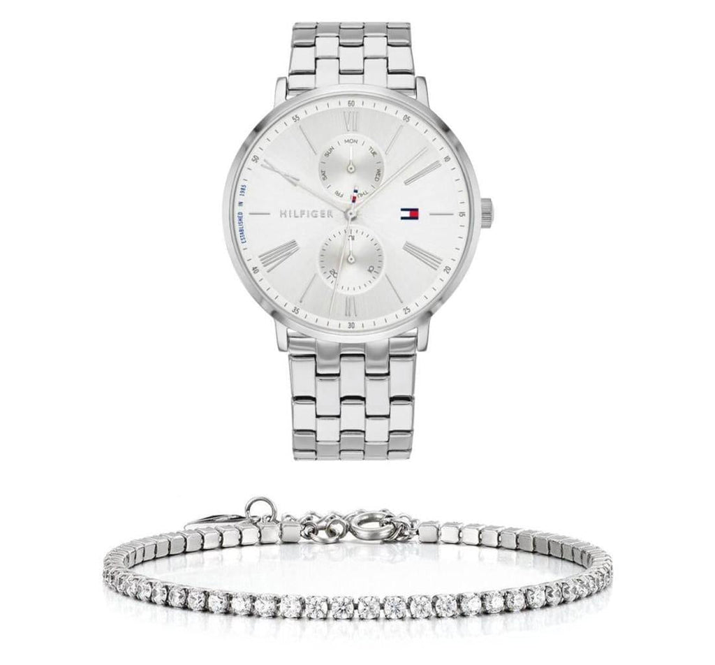 Tommy Hilfiger Jenna Quartz White Dial Silver Steel Strap Watch for Women - 1782068 Buy Now By Tommy Hilfiger