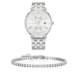 Tommy Hilfiger Jenna Quartz White Dial Silver Steel Strap Watch for Women - 1782068 Buy Now By Tommy Hilfiger