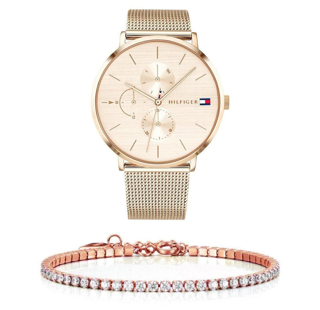 Tommy Hilfiger Jenna Quartz Rose Gold Dial Rose Gold Mesh Bracelet Watch For Women - 1781944 Buy Now By Tommy Hilfiger