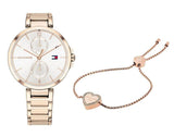 Tommy Hilfiger Angela Quartz White Dial Rose Gold Steel Strap Watch for Women - 1782124 Buy Now By Tommy Hilfiger