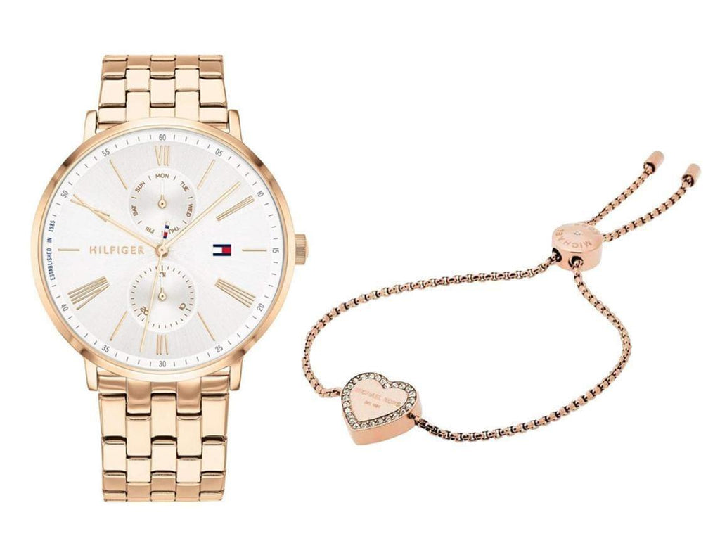 Tommy Hilfiger Jenna Quartz White Dial Rose Gold Steel Strap Watch for Women - 1782070 Buy Now By Tommy Hilfiger