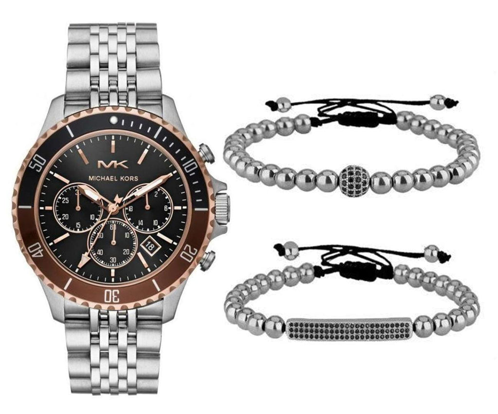 Michael Kors Bayville Chronograph Black Dial Silver Steel Strap Watch For Men - MK8725 Buy Now By Michael Kors